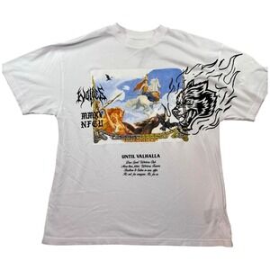 Darc Sport Until Valhalla Tee Shirt Mens Large White Graphic Print Until Our End